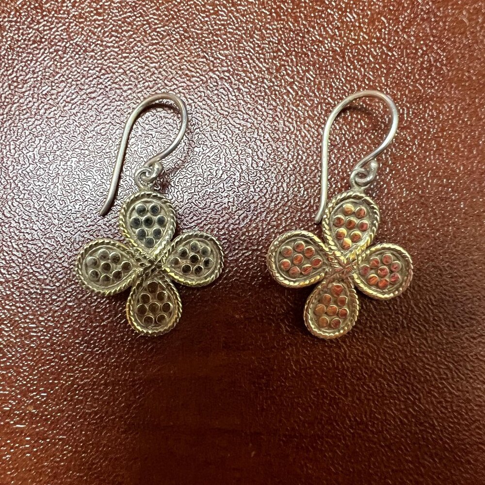 Anna Beck Two Tone Clover Dangle Earrings